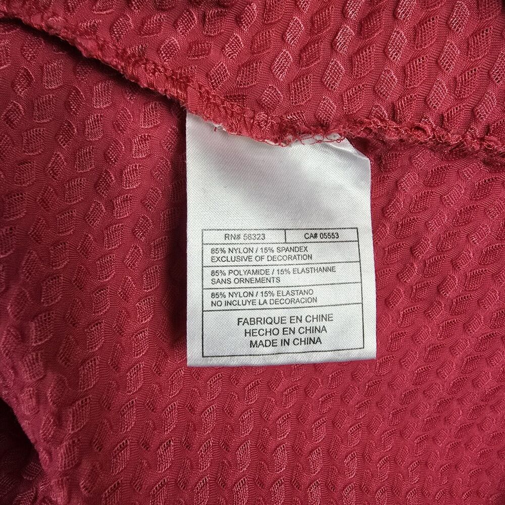 Tiger Woods Textured Polo Shirt Mens Large Pink Golf Short Sleeve Metal Logo - Picture 5 of 15